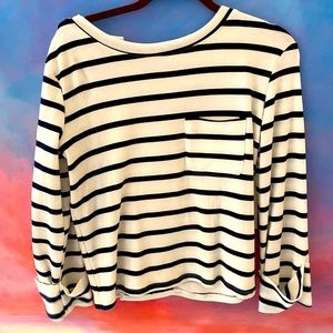 NWT bishop + young Stripe Back Lace Up Top S